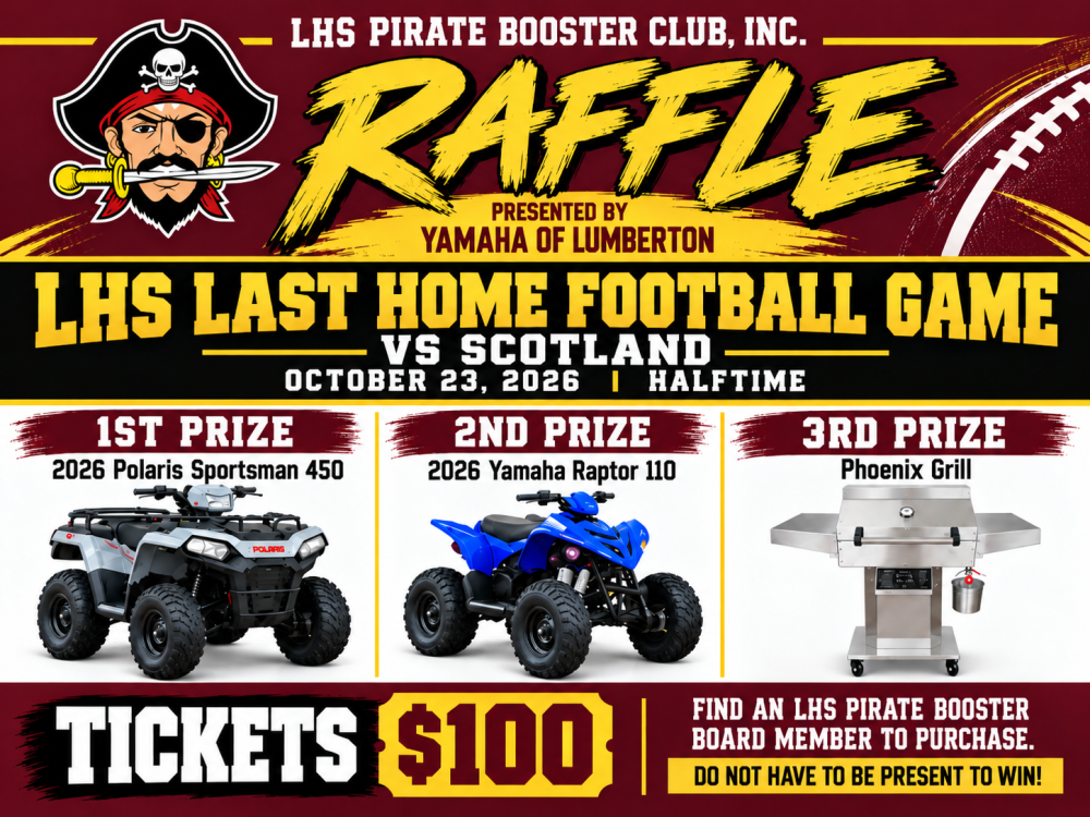 Raffle Ticket 2026 Presented by Yamaha of Lumberton